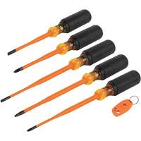 Slim-Tip Insulated Screwdriver Set, 1000 V, 6 Pcs Auto-Cam