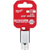 SAE Socket with Four Flat Sides, 3/8", 1/2" Drive, 6 Points Auto-Cam