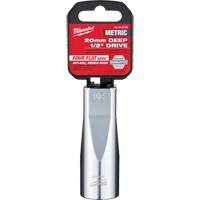 Metric Socket with Four Flat Sides, 20 mm, 1/2" Drive, 6 Points, Deep Auto-Cam
