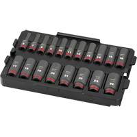 Shockwave Impact Duty Packout Socket Set, 19 Pcs, Impact, 3/8" Drive Size, Deep Auto-Cam