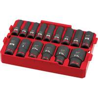 Shockwave Impact Duty Packout SAE Socket Set, 15 Pcs, Impact, 1/2" Drive Size, Deep Auto-Cam