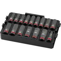 Shockwave Impact Duty Packout Socket Set, 16 Pcs, Impact, 1/2" Drive Size, Deep Auto-Cam