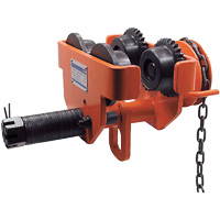 SGT Series Heavy-Duty Geared Trolley, 10000 lbs. (5 tons) Capacity, 4-1/2" - 8-1/32" Auto-Cam