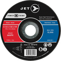 A60PX Power-Xtreme Cut-Off Wheel, 4-1/2" x 1/32", 7/8" Arbor, Type 1, 13300 RPM Auto-Cam