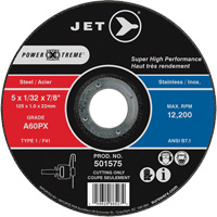 A60PX Power-Xtreme Cut-Off Wheel, 5" x 1/32", 7/8" Arbor, Type 1, 12200 RPM Auto-Cam