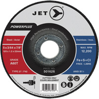 A60T PowerPlus Cut-Off Wheel, 5" x 3/64", 7/8" Arbor, Type 27, 12200 RPM Auto-Cam