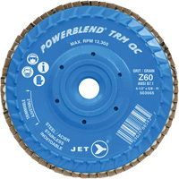 PowerBlend TRM QC Trimmable Flap Disc, 4-1/2" x 5/8"-11, Type 27, Z60 Grit, Zirconia Alumina Auto-Cam