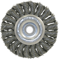 3K114 Unthreaded Knot Twisted Wire Wheel, 3-1/4" Dia., 0.014" Fill, 3/8"-1/2 Arbor Auto-Cam