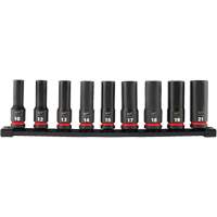 Shockwave Impact Duty Metric 6 Point Socket Set, 9 Pcs, Impact, 1/2" Drive Size, Deep Auto-Cam
