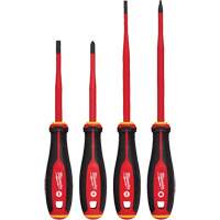 Insulated Slim Tip Screwdriver Set, 4 Pcs., Magnetic Auto-Cam