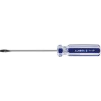 Tournevis &agrave; fente bleu transparent avec bandes , Tige de 1/8", Ronde, Prise en Plastique Auto-Cam