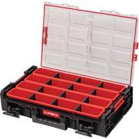 Arx X-Large Organizer with Long Bins, 23" x 15-1/5" x 5", Black Auto-Cam