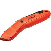 Auto-Retracting Safety Knife, 1", Steel, Aluminum Handle Auto-Cam
