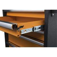 Armoire roulante pour outils s&eacute;rie GSX, 6 tiroirs, 36" la x 18-1/5" p x 37-2/5" h, Noir/Orange Auto-Cam