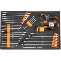 Jeu de cl&eacute;s mixtes et hex &agrave; 6 pans dans un plateau de rangement en mousse Auto-Cam