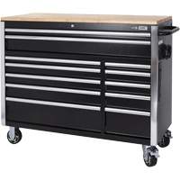 HDRC5212 HD Series Roller Cabinet, 12 Drawers, 51-1/4" W x 21" D x 40-3/10" H, Black Auto-Cam