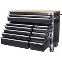 HDRC5212 HD Series Roller Cabinet, 12 Drawers, 51-1/4" W x 21" D x 40-3/10" H, Black Auto-Cam