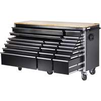 HDRC7220 HD Series Roller Cabinet, 20 Drawers, 72" W x 24" D x 42-3/10" H, Black Auto-Cam