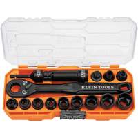 KNECT Essential Pass Through Impact Socket Set, 28 Pcs, Impact, 3/8" Drive Size Auto-Cam