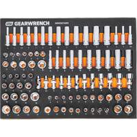 MEGAMOD Metric Mechanics Tool Set in Modular Foam Trays with Rolling Cabinet, 358 Pieces Auto-Cam