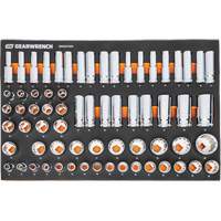 MEGAMOD Metric Mechanics Tool Set in Modular Foam Trays with Rolling Cabinet, 358 Pieces Auto-Cam
