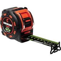 Shockforce NITE EYE Tape Measure, 1-1/4" x 16'/5 m, Metric/SAE Graduations Auto-Cam