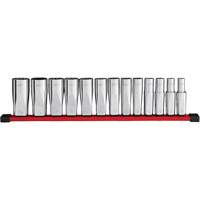 12-Point Deep Well SAE Socket Set, 13 Pcs, 1/2" Drive Size, Deep Auto-Cam