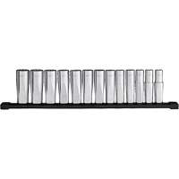 12-Point Deep Well Metric Socket Set, 13 Pcs, 1/2" Drive Size, Deep Auto-Cam