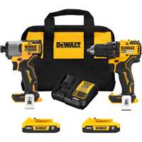 Brushless Cordless Drill/Driver & Impact Driver Combo Kit, Lithium-Ion, 20 V Auto-Cam