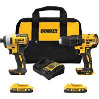 Drill & Impact Driver Combo Kit, Lithium-Ion, 20 V Auto-Cam