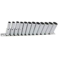 SS3812DM-12 12-Point Metric Socket Set, 12 Pcs, 3/8" Drive Size, Deep Auto-Cam
