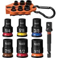 Grab-And-Go Impact Socket Set, SAE, 7 Pcs, Impact, 3/8" Drive Size Auto-Cam