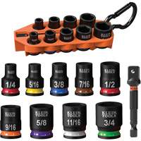 Grab-And-Go Impact Socket Set, SAE, 10 Pcs, Impact, 3/8" Drive Size Auto-Cam