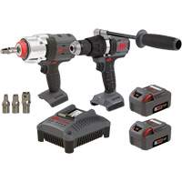 Hammer Drill & Impact Wrench Combo Kit, Lithium-Ion, 20 V Auto-Cam