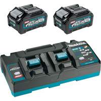 XGT Dual Port Rapid Charger Starter Kit with (2) 4 Ah Batteries, 40 V, Lithium-Ion Auto-Cam