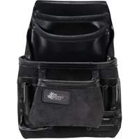 Sac robuste Phantom pour clous et outils, Cuir, 10 pochettes, Noir Auto-Cam