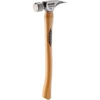 Titanium Smooth Face Hammer with Curved Hickory Handle, 14 oz., Wood Handle, 18" L Auto-Cam