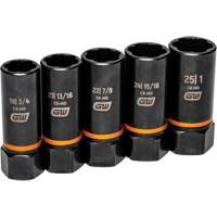 Jeu de douilles d'extraction Bolt Biter, 5 Mcx, Chocs, Prise de 1/2", Profond Auto-Cam