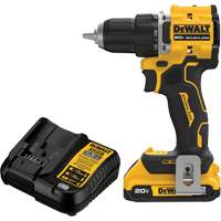 ATOMIC COMPACT SERIES Brushless Cordless Drill/Driver Kit, Lithium-Ion, 20 V, 1/2" Chuck Auto-Cam