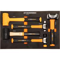 Mixed Hammer Set in Foam Storage Tray, 5 Pieces Auto-Cam