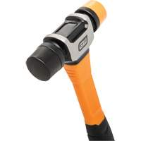 Soft Face Hammer, 16 oz. Head Weight, Plain Face, Solid Steel Handle, 12-1/4" L Auto-Cam