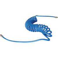 MAXAIR Coiled Hose, Air, 1/4" ID x 50' L, Polyurethane Auto-Cam