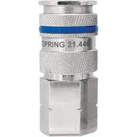 QUIKSILVER Industrial Quick Coupler, Nickel Plated Brass, 1/4", Female NPT, 435 PSI Auto-Cam