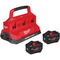 M18 Forge Starter Kit with 2 Batteries & 6-Bay Rapid Charger, Lithium-Ion, 18 V, 12 Ah Auto-Cam