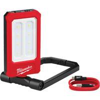 Rechargeable Low-Profile Magnetic Task Light, LED, 100/250/500 Lumens, Plastic/Aluminum Housing Auto-Cam