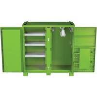 Armoire ventil&eacute;e pour le rangement d'&eacute;PI sur place, Acier, Vert lime haute visibilit&eacute; Auto-Cam