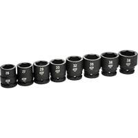 6-Point Metric Socket Set, 8 Pcs, Impact, 3/4" Drive Size Auto-Cam