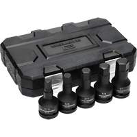 SAE Impact Bit Socket Set with Blow Mold Case, Hex, 3/4" Drive, 5 Pcs Auto-Cam