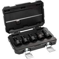 SAE Impact Bit Socket Set with Blow Mold Case, Hex, 3/4" Drive, 5 Pcs Auto-Cam