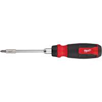 14-in-1 Ratcheting 1/4" Drive Multi-Bit Screwdriver, 10-11/100" L, Cushion Grip Handle Auto-Cam